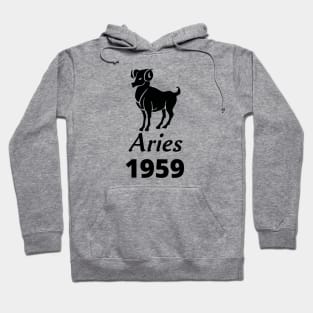 Black Aries Zodiac 1959 Hoodie